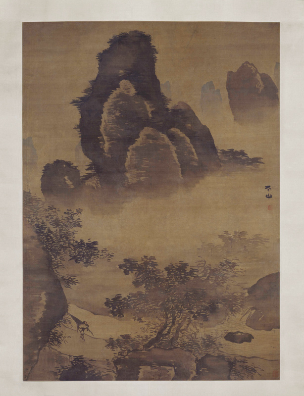 明 张路 山雨欲来图轴47x36